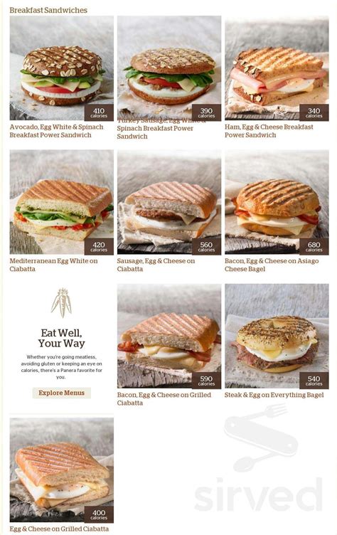 panerai bread menu|Panera Bread complete menu.